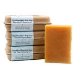 Bar of Organic Palm Oil Free Luxurious Body Soap in lavender-cedarwood, rosemary-peppermint, tea tree-lemongrass and unscented