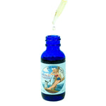 1 oz blue bottle with dropper top containing an organic anti-aging facial elixir